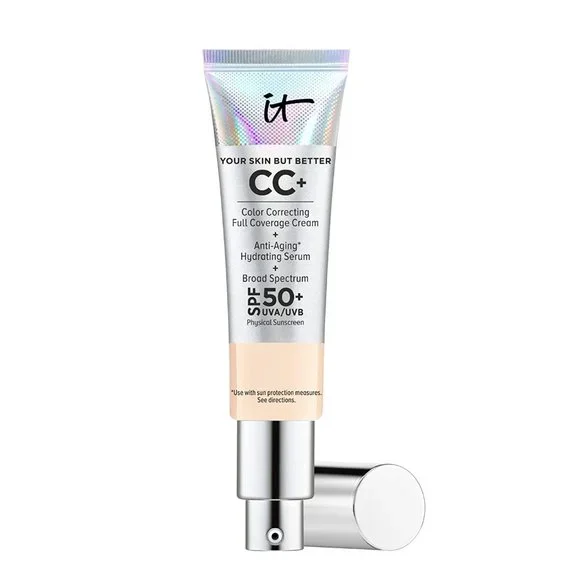 IT COSMETICS CC+ Illumination Full Coverage Cream Light + Heavenly Skin Brush!